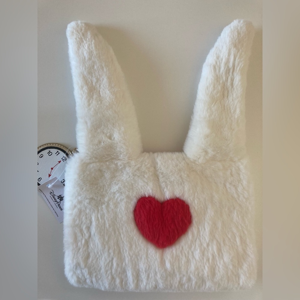 Disney Parks Alice in Wonderland The White Rabbit ❤️🐰⏱️ Zip up Pouch NWT